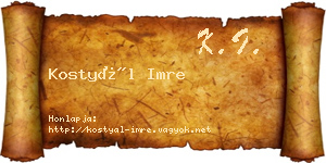 Kostyál Imre névjegykártya