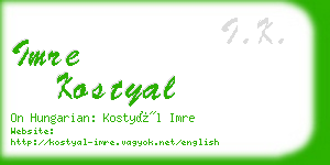 imre kostyal business card